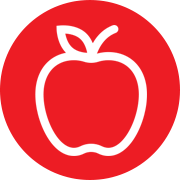 the clear red apple